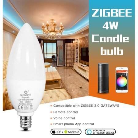 GLEDOPTO ZigBee LED Smart Bulb 4W E12/E14 Dimmable...