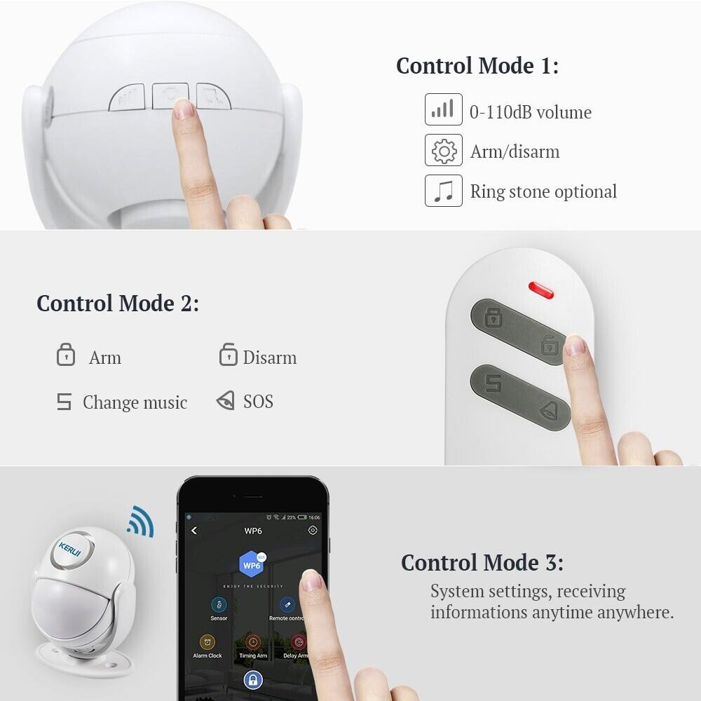 KERUI WIFI Home Security Alarm System Works with Alexa Smart App 120dB PIR Main Panel Door/window Sensor Wireless Burglar Alarm - Image 6