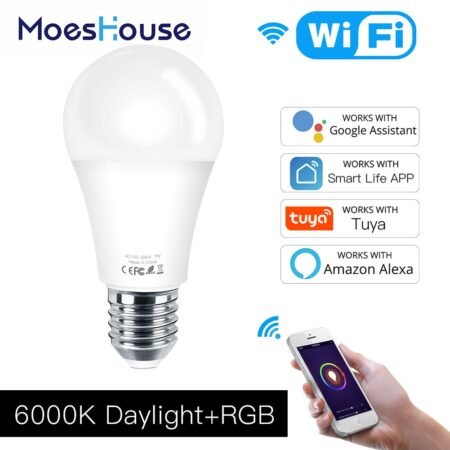 WiFi Smart LED Dimmable Lamp 7W,RGB ,Smart Life Tuya App Remote Control Work with Alexa Echo Google Home,E27